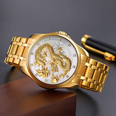 SKMEI 9193 Dragon Quartz Men’s Luxury Watch – Stainless Steel (3 Colors)